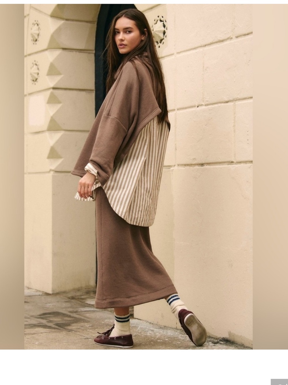 Free People Brown Maxi Skirt — Milley Reversible Set